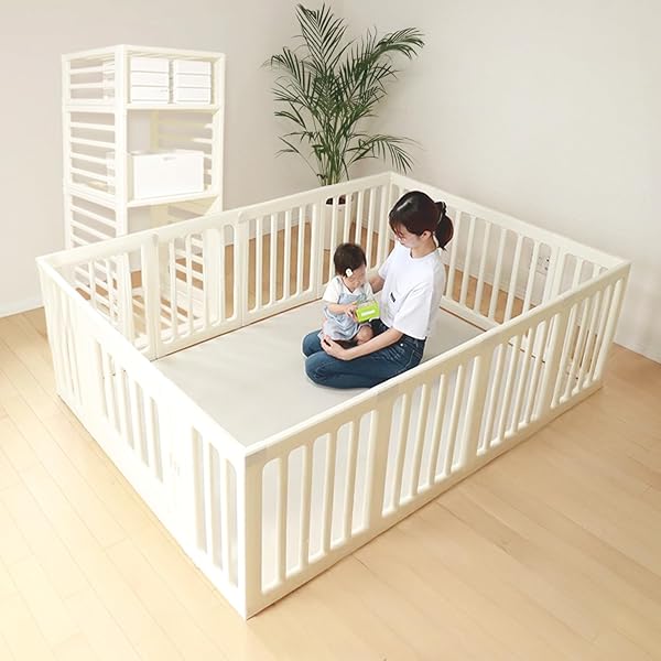 ベビーサークル　Baby  ホワイト　ピンク　サークル ベビーサークル 4枚セット 軽量 ドア付 赤ちゃん ベビーフェンス 簡単